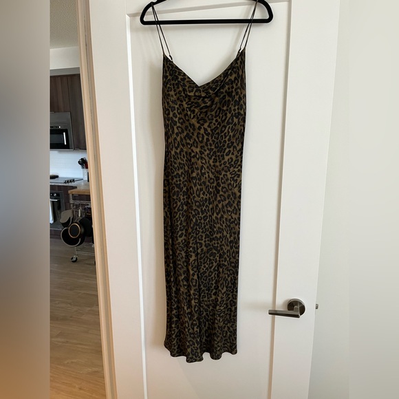 ZARA Leopard Midi Slip Dress - Picture 4 of 10